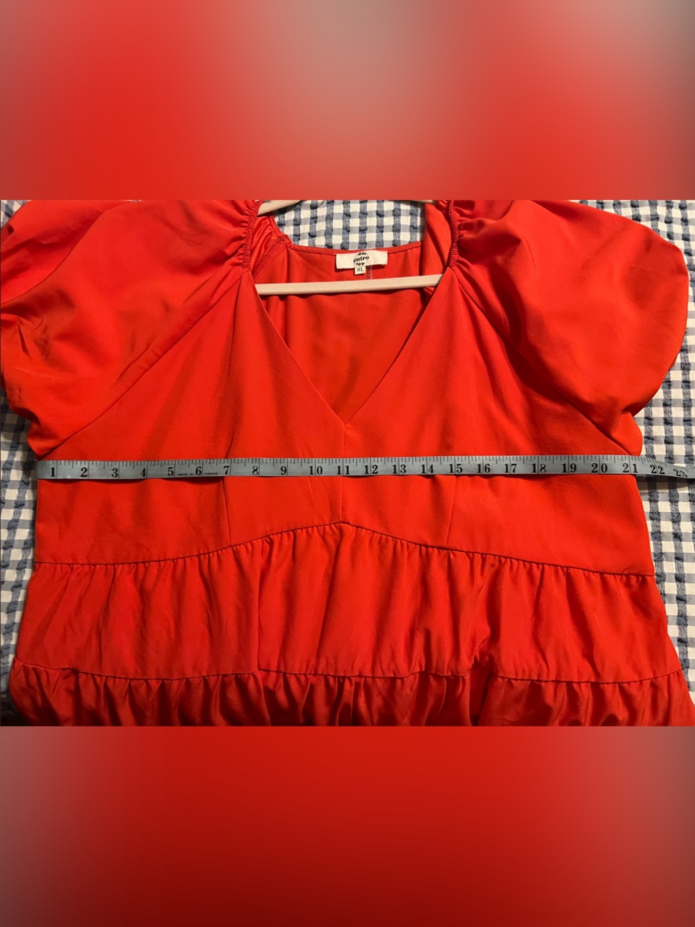 entro Red and Pink Colorblock Tiered Mini Dress - Picture 5 of 5